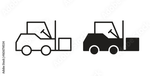 Forklift icon symbol, sign, logo or emblems. silhouette. EPS 10.