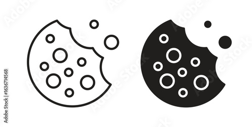 Cookie icon symbol, sign, logo or emblems. silhouette. EPS 10.