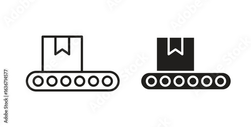 Conveyor belt icon symbol, sign, logo or emblems. silhouette. EPS 10.
