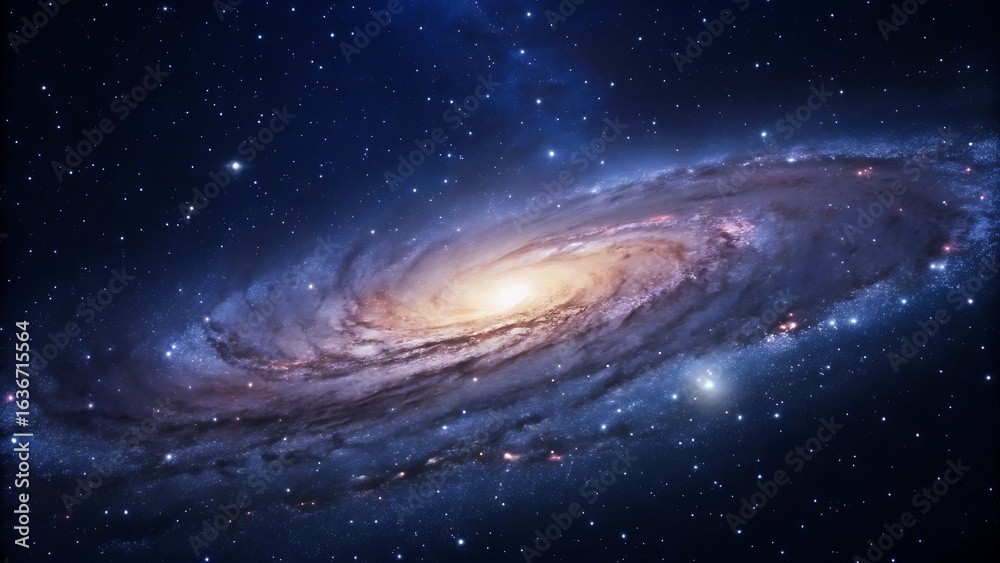 Fototapeta premium A mesmerizing spiral galaxy in deep space, a cosmic wonder of the universe, showcasing the beauty of astronomy, a celestial artwork of stars and light
