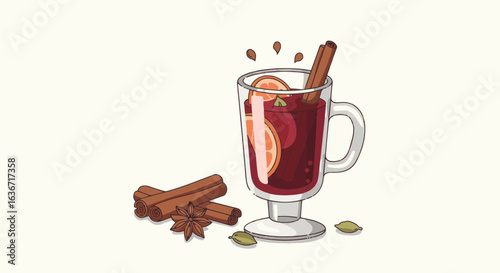Warm mulled wine with spices perfect for holiday celebrations and cozy winter nights