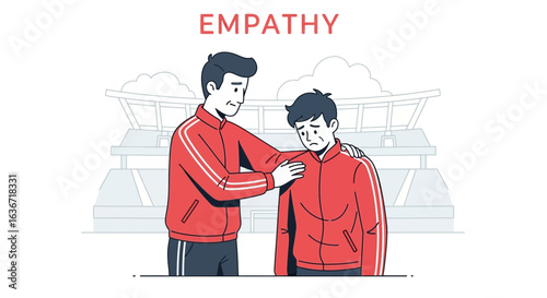 Empathy in sports, understanding athlete's disappointment, coaching support, emotional intelligence, sportsmanship and team harmony