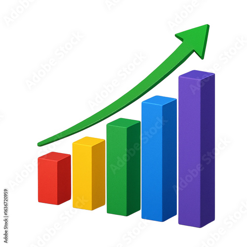 Colorful Bar Graph Illustrates Positive Growth Trend