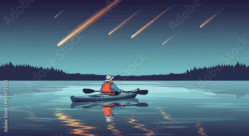 Evening Kayak Under Meteors Show a Serene Outdoor Experience