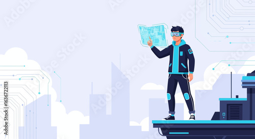 Exploring augmented reality future cityscape with advanced technology and innovative design
