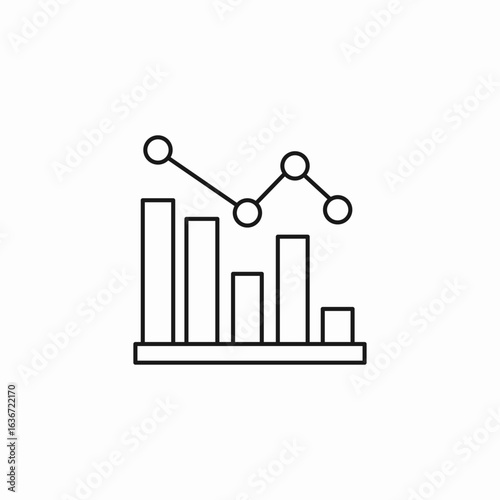 business analytics graph icon sign vector