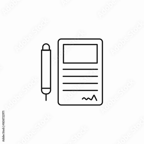 document pen signature icon sign vector