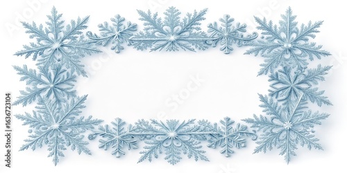 Blue Snowflake Frame Border...