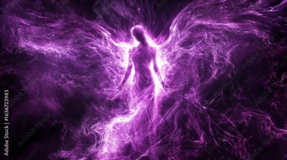 Obraz premium The transformative power of violet flame energy for aura and chakra healing.