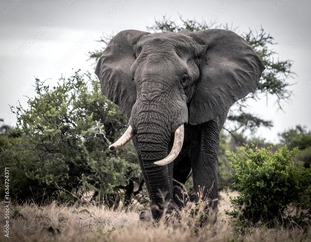 Fototapeta premium Majestic elephant in savanna