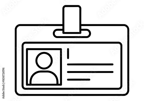 Vector art of identification badge with photo and personal information for access and security purposes