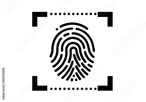 Vector art of fingerprint scan for security and identification purposes, a unique biometric access system
