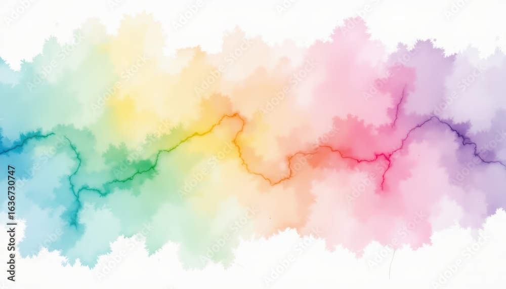 Obraz premium Dreamy watercolor cloudscape, a colorful sky background for artistic creations vivid