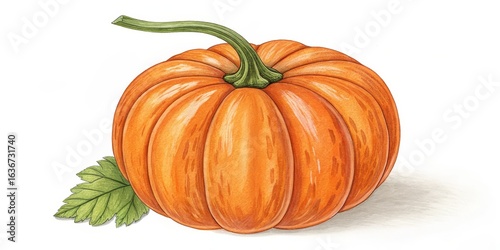 Hand-Drawn Orange Pumpkin w...