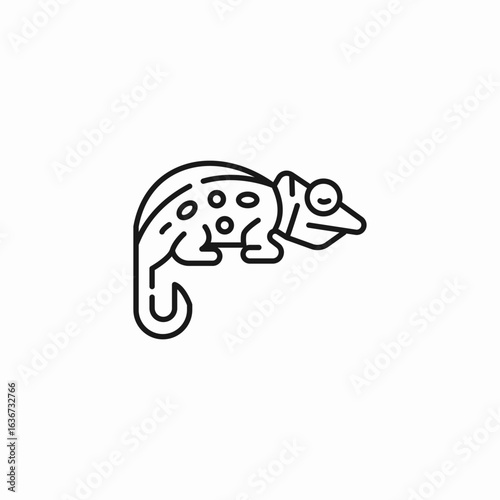 chameleon animal lizard reptile icon sign vector