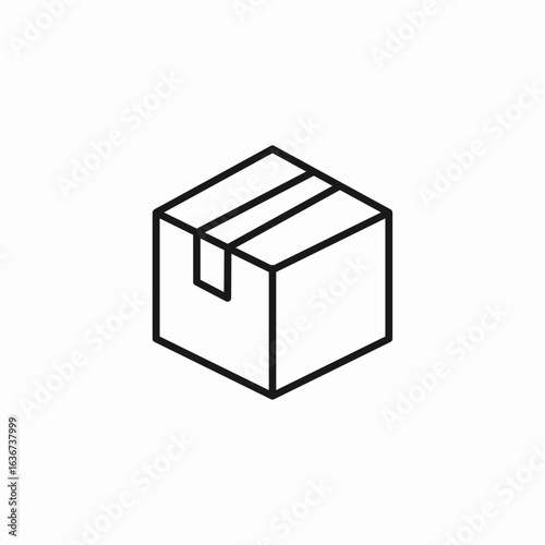 sealed cardboard box icon sign vector