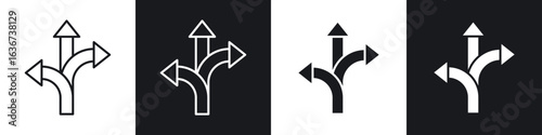 Three directions icon vector - Sign or Symbol collection