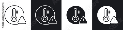 Temperature warning sign icon vector - Sign or Symbol collection