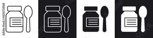 Syrup medicine bottle icon vector - Sign or Symbol collection