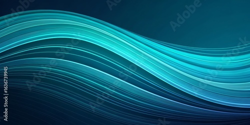 Teal Wave Abstract Backgrou...