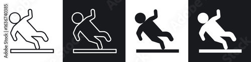 Slippery floor icon vector - Sign or Symbol collection