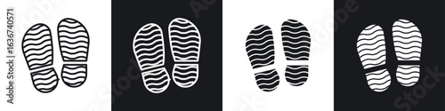 Shoe print icon vector - Sign or Symbol collection