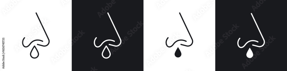 Obraz premium Runny nose icon vector - Sign or Symbol collection