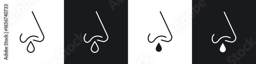 Runny nose icon vector - Sign or Symbol collection