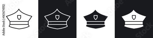 Police cap icon vector - Sign or Symbol collection