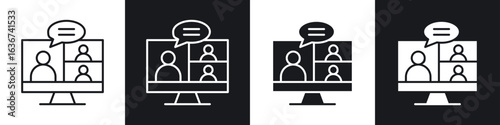 Online meeting icon vector - Sign or Symbol collection