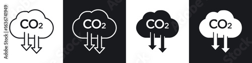 Low carbon dioxide icon vector - Sign or Symbol collection