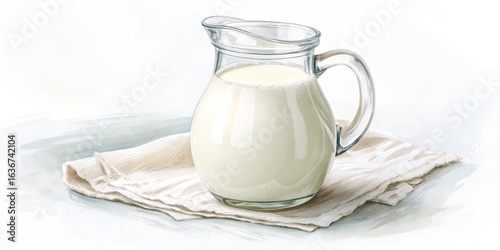 Watercolor Glass Pitcher of...