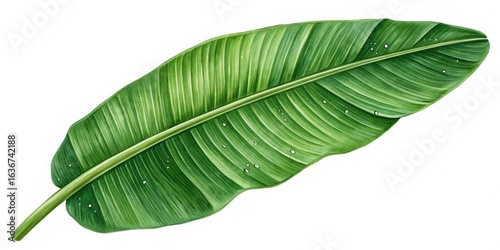Watercolor Green Banana Lea...