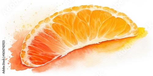 Watercolor Mandarin Segment...