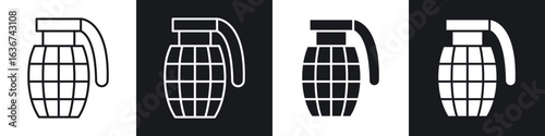Hand grenade icon vector - Sign or Symbol collection