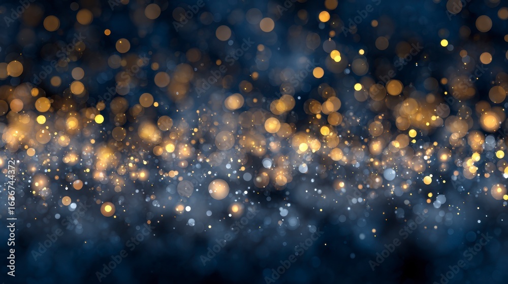 Obraz premium Sparkling Light Bokeh on Dark Blue Background
