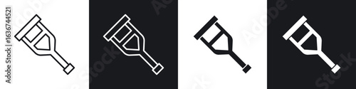 Crutch icon vector - Sign or Symbol collection