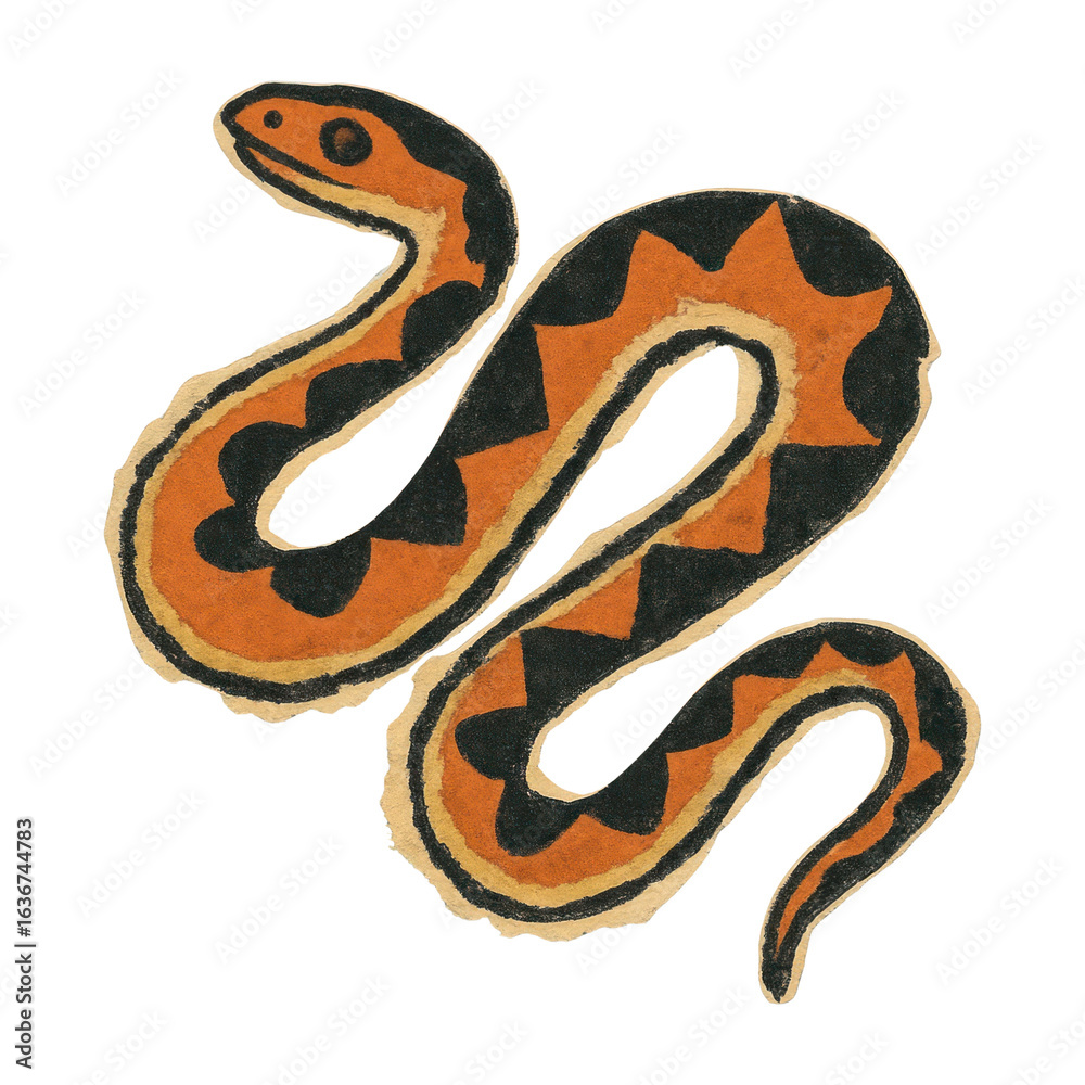 Obraz premium PNG Vintage snake illustration art