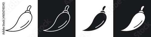 Chili icon vector - Sign or Symbol collection