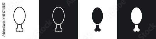 Chicken leg icon vector - Sign or Symbol collection