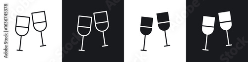 champagne glasses icon vector - Sign or Symbol collection