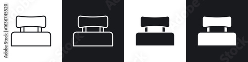 Car headrest icon vector - Sign or Symbol collection