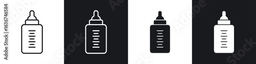 Baby milk bottle icon vector - Sign or Symbol collection