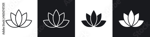 Lotus icon vector - Sign or Symbol collection