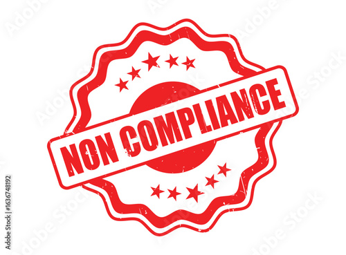 Decorative Border Non-Compliance Red Rubber Stamp for Standards and Warning