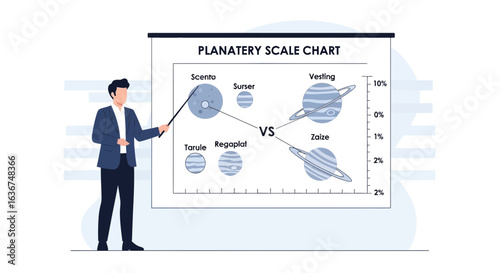 Planetary Scale Chart Presentation Explains Relative Planet Sizes And Visual Comparison