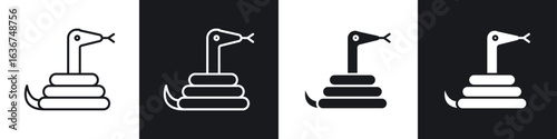 Snake icon vector - Sign or Symbol collection