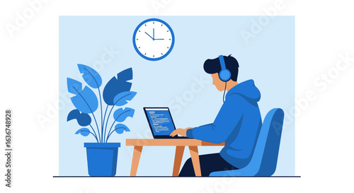 Programmer Focused On Developing Application From Comfort Of His Home