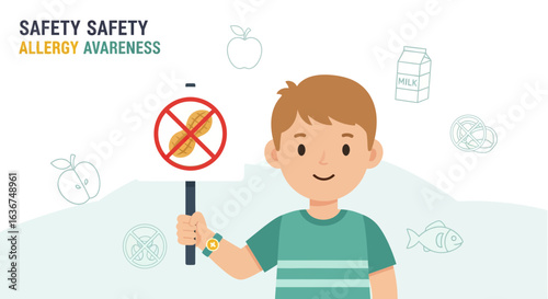 Promoting Peanut Allergy Awareness With a Cute Boy and Food Illustrations