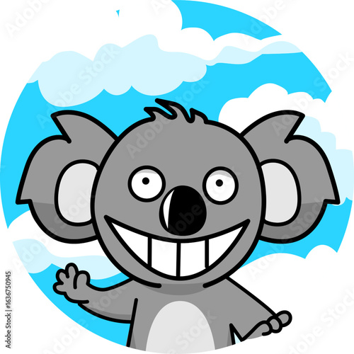illustration of a koala in the clouds